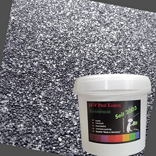 20kg Buntsteinputz Mosaikputz 1-2mm SOP85 Anthrazit + Spiegelbruch - Hergestellt in Bayern -