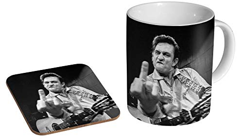 mugmart Keramik-Kaffeetasse + Untersetzer Geschenk-Set, 325 ml, Zylindrisch, Weiß, Spülmaschinenfest, Wiederverwendbar, 9 cm x 9 cm, Tassen-Set, Kaffeetasse
