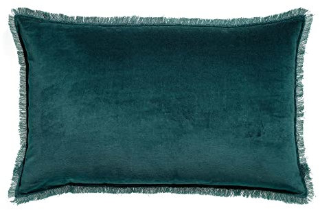 Vivaraise Einfarbiges Kissen Fara pfau 40 x 65 cm