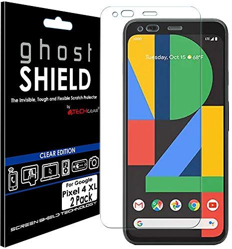 TECHGEAR [Pack of 2] Screen Protectors for Google Pixel 4 XL [ghostSHIELD Edition] Reinforced TPU film Screen Protector Guard Covers [FULL Screen Coverage] Curved Screen Area