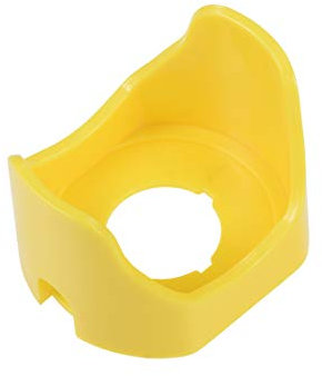 sourcing map Demi-cercle Bouton arrêt urgence interrupteur poussoir Capot Protection Jaune 22mm-1Pcs