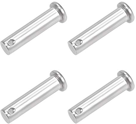 sourcing map Pasadores de Horquilla de Un Solo Orificio 10x40mm, 4Pcs Pasador de Bisagra de Cabeza Plana de Acero Inoxidable 304