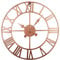Timelike Stunning Silent Skeleton Indoor/Garden Large Wall Clock Roman Numeral Open Face Metal Clock Round rose gold