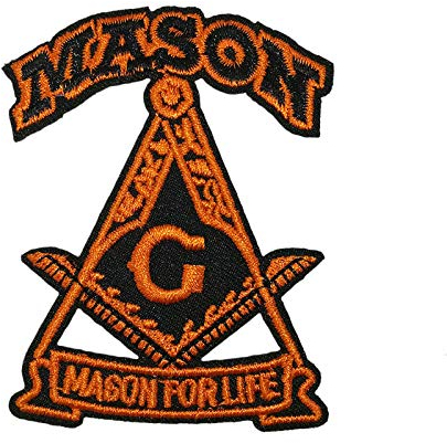 Cute-Patch Masonic Square and Compass Mason for Life Embroidered Iron on Patch, 1 Piece, Square, Sewing Decorative Patches, Patch