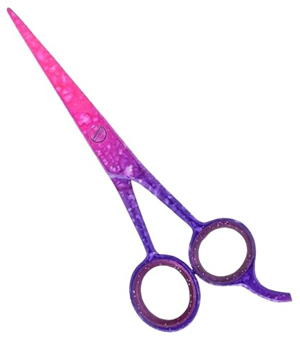ASM Professionelle Friseurschere – robuste Edelstahl-Schere zum Schneiden von Haaren – Friseur-Haarschere, Geschenke für Damen und Herren, Rosa / Violett