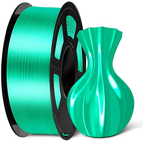 SUNLU PLA Plus Shiny Silk 3D Drucker Filament 1.75mm, Silk PLA+ 3D Druck Filament mit Seidenglattes Finish, Gute Farbwiedergabe, Maßgenauigkeit +/- 0,02mm, 1kg(2.2lb) Spule, PLA+ Silk Grün