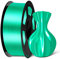 SUNLU PLA Plus Shiny Silk 3D Drucker Filament 1.75mm, Silk PLA+ 3D Druck Filament mit Seidenglattes Finish, Gute Farbwiedergabe, Maßgenauigkeit +/- 0,02mm, 1kg(2.2lb) Spule, PLA+ Silk Grün