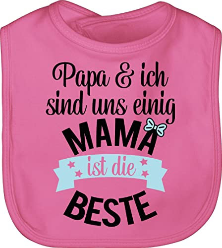 Shirtracer Baby Lätzchen - Mama ist die Beste I Mama Geschenk Muttertag - Unisize - Pink - muddi mom mamas coolmama mutter best mum muttertagsgeschenk mommy mami mother's day für mutti tollste mama's