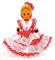 Folk Artesanía Regionale Puppe Kollektion 35 cm mit Haarkamm Andaluza Flamenca Andalusien Spanien, Neu und Original (Rot London Weiß)