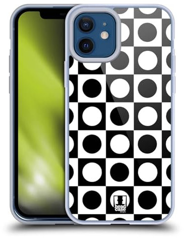Head Case Designs Punkte Schwarz-Weiss Muster Soft Gel Handyhülle Hülle kompatibel mit Apple iPhone 12 / iPhone 12 Pro
