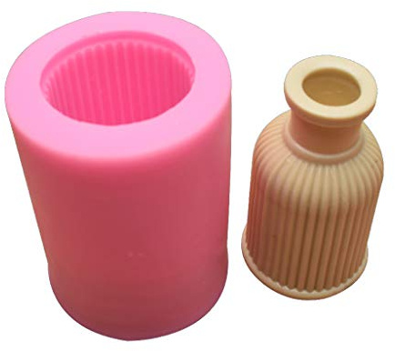 LLLucky 3D Flower Vase Silicone Mold Flower Urn Pot Concrete Resin Casting Mold Tools Pink