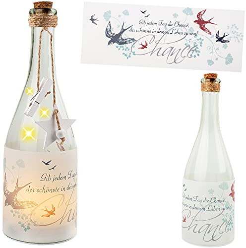 alles-meine.de GmbH Glas - Lichterflasche Motiv frei wählbar 6 Stück LED Spruch: ... Gib jedem Tag die Chance, der schönste in deinem Leben zu Sein ! .. Timer Funkiton - ..