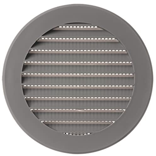 Ø 100mm / 4 inch Grey Plastic Ventilation Grille - Air Vent Cover with Insect Protection