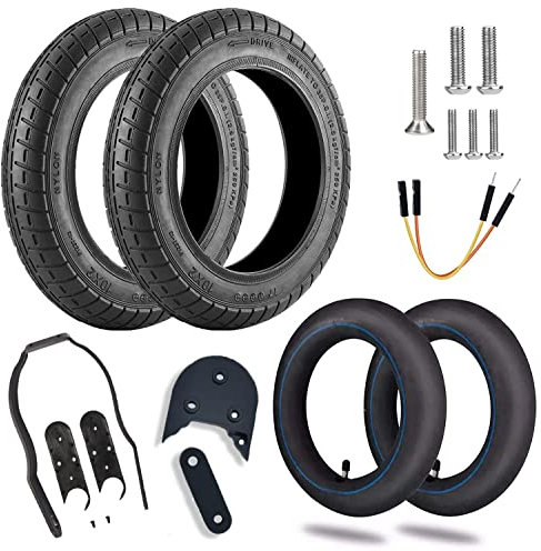 HORO.ES Kit Neumáticos Reforzados de 10 Pulgadas con cámaras de Aire y Espaciador 3D para Scooter Xiaomi M365/PRO (WBLACK V2)