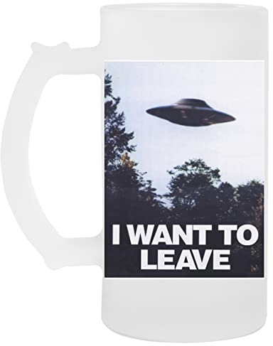 I WANT TO LEAVE - I Want To Leave Glas Bier Becher Tasse Glass Beer Mug Cup