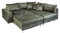 Riess Ambiente Elegante Ecksofa Kent 220cm moosgrün Sofa Nosagfederung inkl. Hocker und Kissen Wohnlandschaft Couch Eckcouch