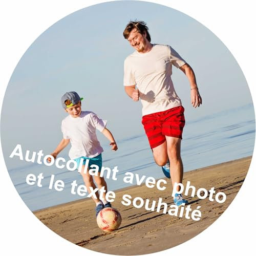 INDIGOS UG Fotoaufkleber - 60mm rund - 10 Sticker Namensaufkleber für Kinder Schule, Einladungen, Hochzeit, Taufe, Verlobung, Kommunion, Geburtstag, Party - personalisiert mit Wunschtext