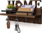 SWTYMIKI Schlüsselbrett - Schlüsselhalter für die Wand mit Heim dekoration, Schlüsselbrett mit Ablage/Wandregal Holz für Schlüsselhaken Organizer mit 7 Schlüsselhaken, Rustic Wandorganizer mit Ablage
