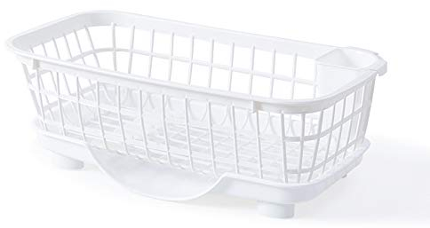 BigKing Escurridor de Platos con Bandeja de Goteo, Estante de Secado de Platos Drenaje rápido Diseño de escurridor de Base Desmontable Escurridor de Platos de plástico Fuerte para Palillos(Blanco)