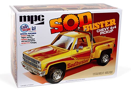 MPC AMT - 1/25 1981 Chevy Stepside Pickup Sod Buster - Plastikmodellbausatz, Nicht bemalt