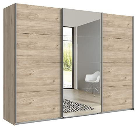 möbelando Kleiderschrank Ernie in Hickory-Oak NACHBILDUNG mit 3 Türen und 3 Einlegeböden. Abmessungen (BxHxT) 270x210x65 cm