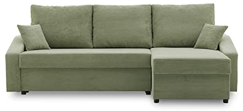 Ecksofa Dorma mit schlaffunktion, einfacher Aufbau, modernes Design, polstermöbel. Schlafcouch zum Wohnzimmer. Widerstandsfähiges, Minimalistisches Design (POSO 047)