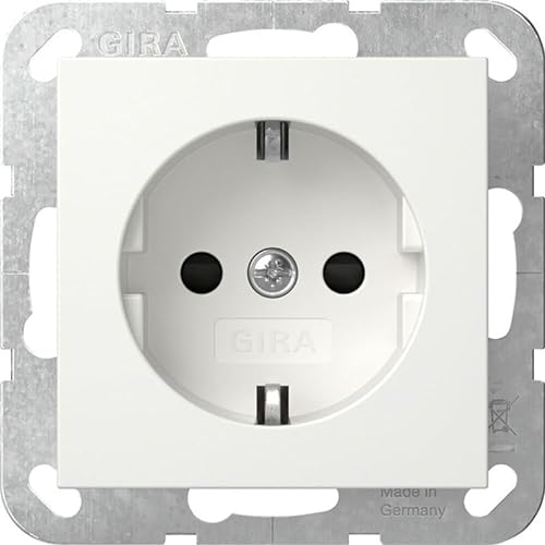 GIRA 445327 Steckdose Shutter erhöhter Berührungsschutz System 55 Reinweiß seidenmatt