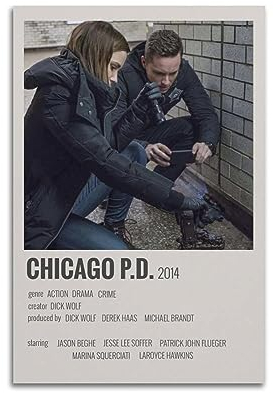 FCYYDS Chicago Pd Poster auf Leinwand, Wandkunstdruck, ästhetische Raumdekoration, Heimbüro-Dekoration, 30 x 45 cm, ungerahmt