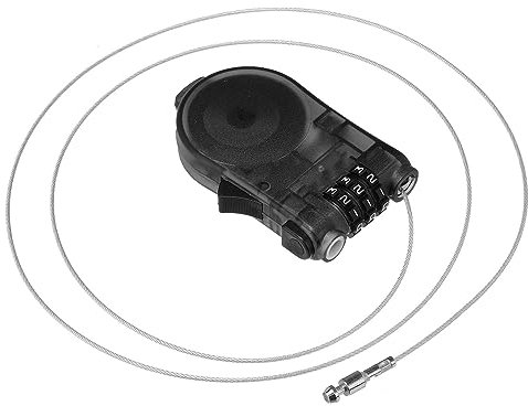 PATIKIL 3.28 Feet Retractable Cable Lock, 3 Digit Steel Cable Rope Portable Resettable Adjustable Code Lock for Bicycle Outdoor Use, Black