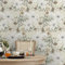 CiCiwind Floral Wallpaper Self Adhesive Wallpaper 41×500cm Light Brown Peel and Stick Wallpaper Sticky Back Plastic Removable Stick on Wallpaper Thicken Living Room Bedroom Wall Furniture Vinyl Wrap