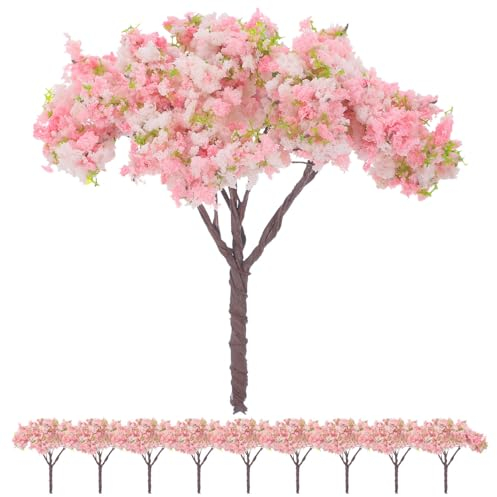 TOVINANNA 10st Frühlingsblumenbaum Aus Seide Rosafarbene Künstliche - Landschaft Landschaftsbaum Blühende Baumstämme Künstlicher Kirschbaum Mini-blumenbäume Bonsai Anlage Plastik