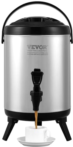 VEVOR Distributeur de Boissons Isotherme 6 L Distributeur d’Eau Chaude et Froide Non Électrique Inox Alimentaire Conservation 4-6 H Conteneur Isotherme avec Robinet Portable pour Camping Restauration