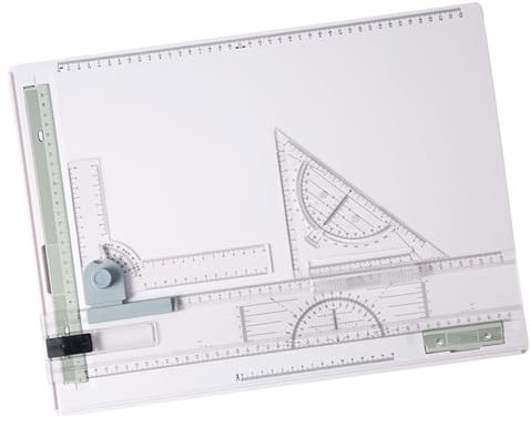 harayaa Tablero de dibujo A3, portátil, multifunción, ligero, ángulo ajustable, sistema de medición, tablero de dibujo, mesa, juego de herramientas de dibujo
