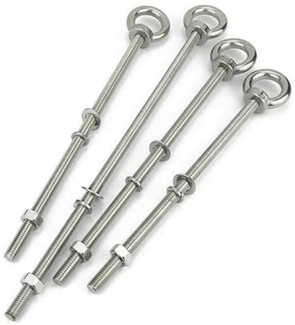 ROEDAX Ringschraube Hebeösenmuttern, 20–80 mm, Ösenmutter, Edelstahl-Schraubösen mit Mutter und Unterlegscheibe, Mutternschraubengewinde M4-m20, verlängerte Ösenschraube Stabilisieren
