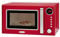Mikrowelle mit Grill und digitalem Display – Retro-Stil mit 9 voreingestellten Programmen, Timer, Kindersicherung, aus Glas und Edelstahl, 37 x 44 x 26 cm, 20 l, 700 W, Rot