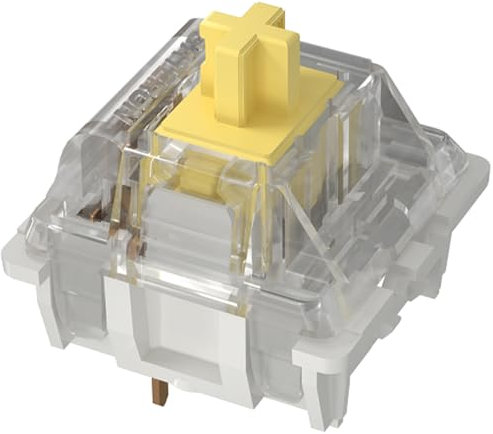 GATERON KS-9 Yellow Linear Keyboard Switches, RGB LED 3 Pin Key Switches Compatible for MX Mechanical Keyboard (35PCS)