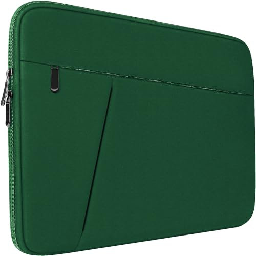 15.6 inch Laptop Case, Shockproof Protective Computer Carrying Cover with Front Pocket, Briefcase Handbags Laptop Bag for 15.6 inch HP, Dell, Acer, Asus, Notebook, Dark Green
