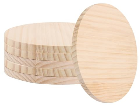 SHUESS Lot de 6 disques ronds en bois naturel de 20 cm de diamètre pour bricolage, artisanat, mariage, décoration de Noël, travaux manuels, peinture
