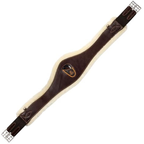 Acavallo Anatomisch geformter Sattelgurt aus Eco-Lana 120 cm, braun