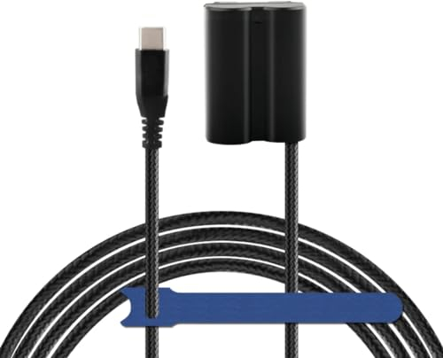 Camaisa Geflochtenes Kabel Type-C zu NP-W235 Dummy-Batterie CP-W235 DC Koppler Für Fuji X-H2 X-T4 X-T5 GFX100S 50S II