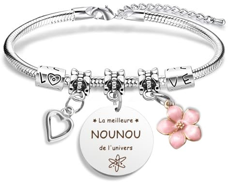 Cadeau Nounou Noel Bracelet Nounou Cadeau Nounou Original Cadeau Nounou Fin de Contrat Merci Nounou Cadeau pour Nounou Cadeau Fin d'année Scolaire Merci Cadeau Assistante Maternelle Cadeau Retraite