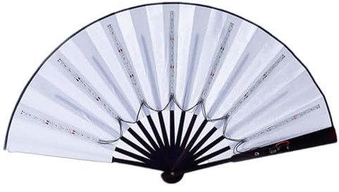 Xasbseulk Led Rave Fan, Glow Rave Folding Hand Fan For Women, Stage Performance Show Light Up Fan Birthday Wedding Night Bar Club Fluorescent Props
