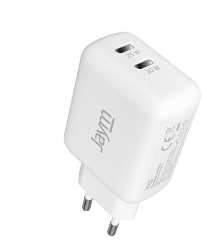 JAYM Chargeur iPhone/MacBook/iPad Pro/Samsung/Google/Android - Chargeur Rapide 20W - Chargeur USB-C - Chargeur Blanc