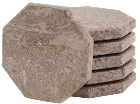 Radicaln Marmor-Untersetzer-Set, 8,9 cm, handgefertigt, Stern-Untersetzer für Getränke, ideale Getränke-Untersetzer, für Tafeldekoration, Ozeanisch, 6 Stück