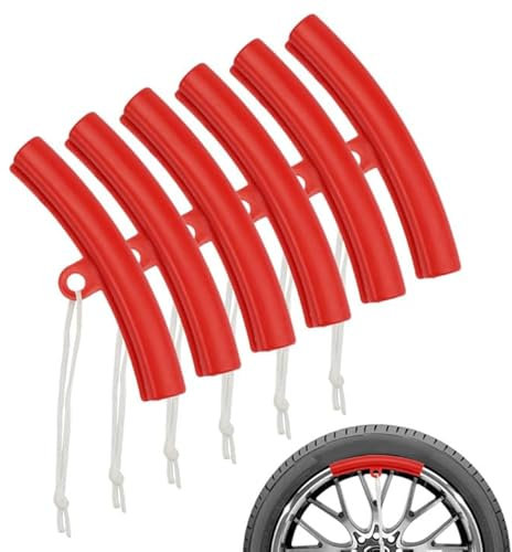 6 Piezas Protector Llantas, Protector de Llantas Para Ruedas de Coche con Cordón, Protector de Llanta de Coche Protector de Llanta de Cambio de NeumáTticos Protege las Llantas de Arañazos (Rosa)