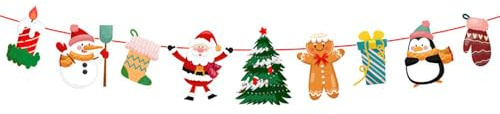Weihnachten Girlande Wimpelkette Weihnachtskranz Partydekoration Weihnachtsbanner Wimpelkette Wimpel Banner Christmasdecoration Weihnachtsdekoration Hängende Ornamente Kamin Dekoration,H