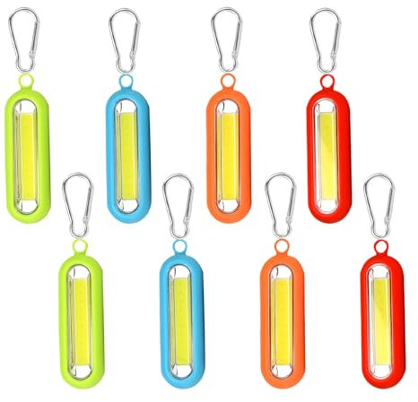 BORDEAG Led Blinklicht, 8 Stück Blinklicht Schulranzen Battery Operated, 4 Farben Leuchtanhänger Sicherheitslicht mit 3 Leuchtmodi, Reflektoren Kinder für Schulranzen, Rucksack, Wandern, Nachtläufer