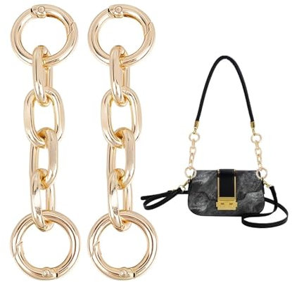 COZERI 2pcs 10cm Handtasche taschenriemen,Taschenkette Hellgoldene, Metall Verlängerungsketten für Taschenriemen, Bag Extender Chain für Handtaschen, Umhängetaschen & Geldbörsen, Ersatzzubehör