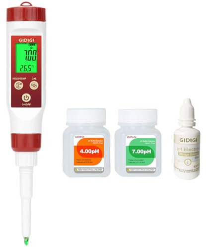 Misuratore di pH per alimenti, tester digitale di pH per alimenti GIDIGI, kit di test di pH per inscatolamento accurati con ATC, penna di test di pH per fermentazione professionale phmetro per carne