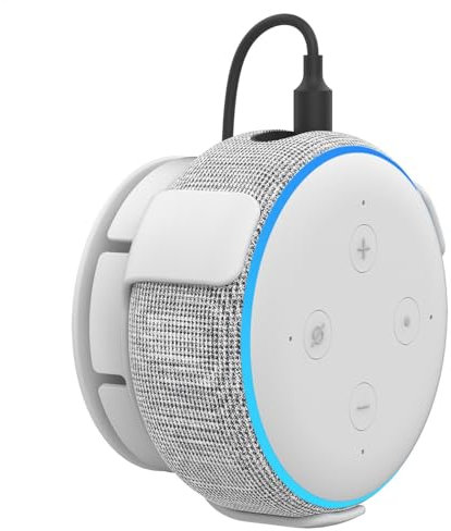 Generisch Smart Home Lautsprecher Wandhalterung Holder, Platzsparende Wandhalterung Für Dot3 Smart-Lautsprecher, Integriertes Kabelmanagement, Ideal Für Küche, Bad, Schlafzimmer, Wohnzimmer, Büro